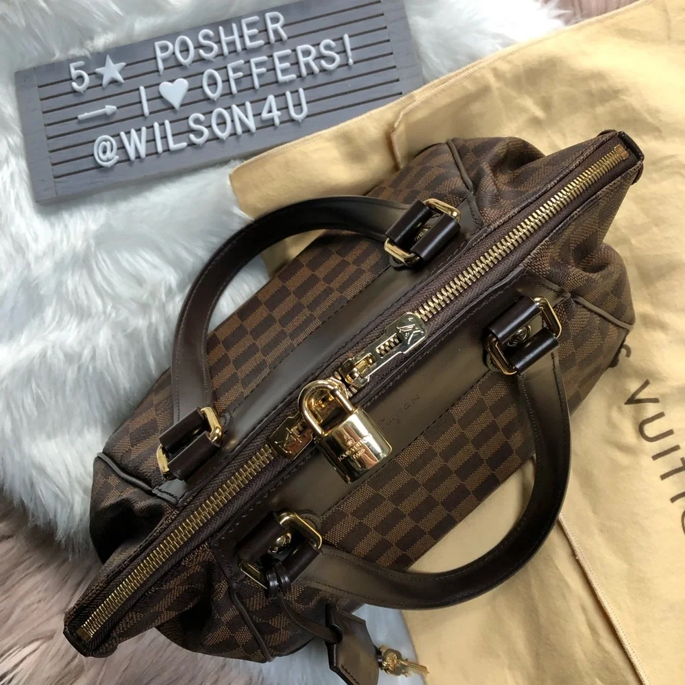 LOUIS VUITTON Damier Ebene Verona PM Satchel Shoulder Bag Authentic - Picture 9 of 17